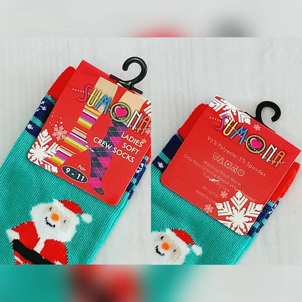 NWT Christmas Pattern Crew Socks 3/$20 - Picture 4 of 5